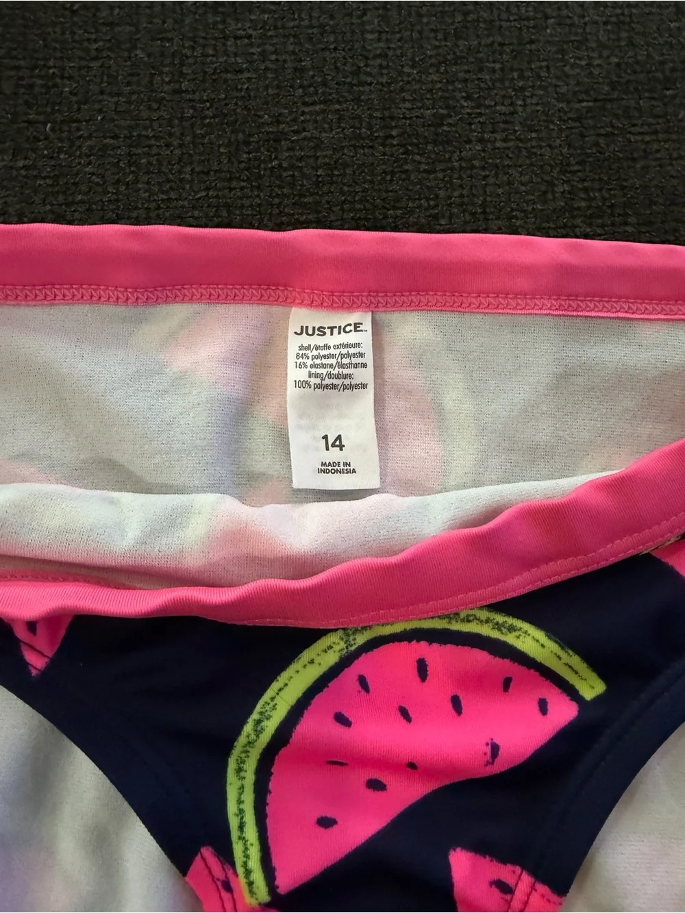 Justice Girls Navy Bikini Set with Watermelon Print